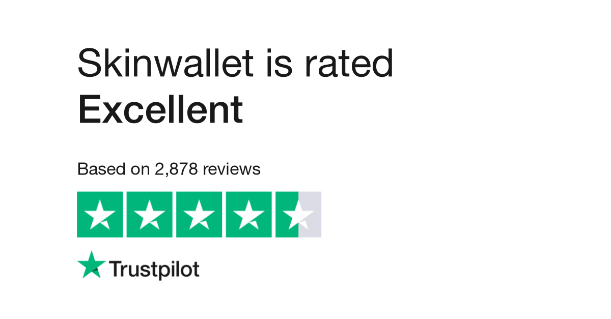 Skinwallet rating on Trustpilot